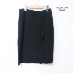 良品綺麗 VALENTINO ROMA ストレッチ フリル 膝丈 タイトスカート