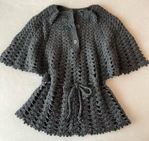 Vintage 70s Hand knit top ヴィンテージ 手編みニット バタフライスリーブ USA 美品