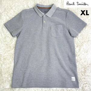 438美品 XL ポールスミス Paul Smith ポロシャツ マルチストライプ グレー 春夏 半袖 LL 