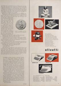 稀少！1956年オリベッティ・タイプライター広告/Olivetti Lettera 22/Studio 44/Lexikon/デザイン/昭和レトロ/T