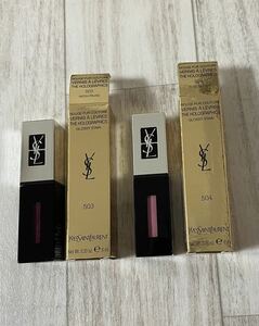 YSL イヴ・サンローラン ルージュ ピュールクチュール ヴェルニ ザ ホログラフィックス　２本セット 503 504 口紅　リキッドルージュ