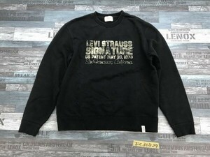 LEVI STRAUSS リーバイス レディース かすれロゴプリント スウェットトレーナー M 黒