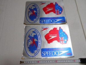 ２枚　銀　speedo スピード　ステッカー　シール　昭和レトロ　未使用丸まり　検　競泳水着