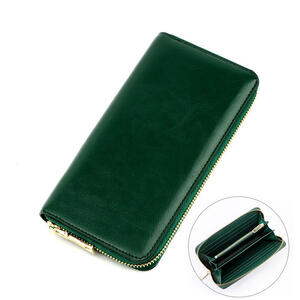 メンズ 財布 長財布 緑 グリーン カードケース 無地 シンプル レディース ラウンドファスナー カードケース 小銭入れ 大容量 多機能