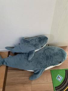 IKEA イケア　サメ　シャーク　２体セット　ソフトトイ　ビッグ　スモール　100センチ　55センチ　抱き枕　ブローハイ