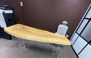 栃の木　一枚板　ダイニングテーブル 天板 テーブル　木馬　希少　ダイニング　オフィス　トチの木　