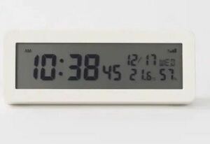 新品　無印良品　デジタル電波時計　大音量アラーム機能付　目覚まし時計　時計　アラーム　白 MUJI ＭＪ－ＲＤＣＬＡ（W）１