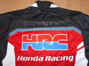 ☆HONDA/ホンダレーシングHRC　ファントムメッシュ ライディングジャケット各パッド付 フルデコロゴ入 サイズL 美品！OSYES-23Bライダース