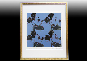 アンディ・ウォーホル 証明書 直筆サイン シルク「Quadrant Mickey Mouse　ミッキーマウス　61/250」真作保証