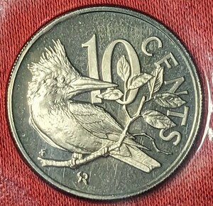 イギリス領バージン諸島　10セント・プルーフ白銅貨　1974年 　【プルーフミントセット出し・発行枚数93.555枚】　　　　　玉ちゃんNo.3353