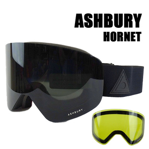 値下げしました！アシュべリー スノボ ゴーグル ASHBURY HORNET STEALTH TRIANGLE DARK SMOKE HN9 M9 SNOW GOGGLE 22-23 マグネットレンズ