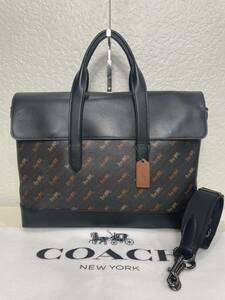 【未使用級】 コーチ メンテ済み　COACH メンズ　ビジネス 2way レザー　バッグ　ショルダーバッグ　ブリーフケース 本革