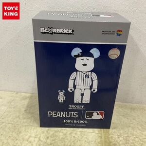 1円〜 未開封 メディコム・トイ BE@RBRICK ベアブリック 100% & 400% SNOOPY NEW YORK YANKEES