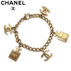 ★CHANEL ココマーク No.5 香水 チャーム チェーン ブレスレット ゴールド 02A シャネル★