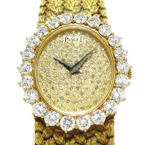 PIAGET(ピアジェ) 腕時計 - 9338D2 レディース 金無垢/ダイヤ文字盤/ダイヤベゼル ゴールド×ダイヤモンド