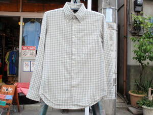 日本製　KATO’（カトー）　白×グレー色なチェック柄の長袖シャツ　サイズM?
