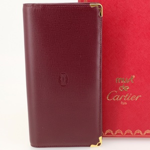 【未使用品】Cartier カルティエ マストライン 長財布（小銭入れあり） ボルドー カーフレザー L3000168 メンズ 箱 ギャランティカード