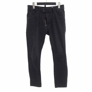 【PRICE DOWN】DSQUARED2 18AW SKATER JEAN フロントジップ スケーターデニム パンツ ブラック メンズ44