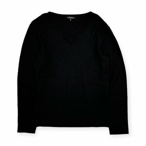 5351 POUR LES HOMMES プールオム 長袖 Vネック ウール セーター Tシャツ カットソー 4/メンズ/アバハウス/日本製/黒/ブラック