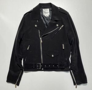 【M】COMME des GARONS noir key ninomiya Silk Biker Jacket コムデギャルソン ノワールケイニノミヤ シルク バイカー ジャケット R22