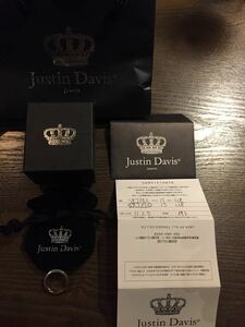 Justin Davis 指輪 リング ジャスティンデイビス 証明書原本付き