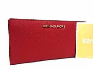 ■新品■未使用■ MICHAEL KORS マイケルコース レザー 二つ折り 長財布 ウォレット レディース レッド系 AW1877