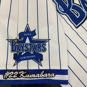 【メール便送料無料】横浜 DeNA ベイスターズ 刺繍ワッペン 熊原 #22 ナンバー/熊原健人/baystars/応援/刺繍/ユニホーム