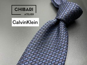【超美品】CalvinKlein　カルバンクライン　ドット柄　ネクタイ　3本以上送料無料　ネイビー　0404177