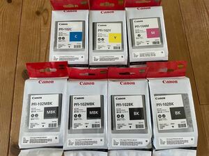 Canon キャノン インクタンク PFI-102MBK ×2個 PFI-102BK×2個 PFI-102C PFI-102Y PFI-104M 5色 7本セット IPF750等 純正未開封 期限切れ