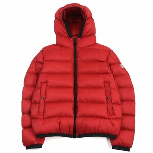 美品○モンクレール 21-22AW MYOSOTIS ミュオソティス ロゴワッペン付き フーデッド ダブルジップ ダウンジャケット 赤 3 正規品 メンズ