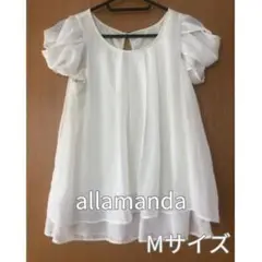 【allamanda】アラマンダ トップス 白 Mサイズ 半袖