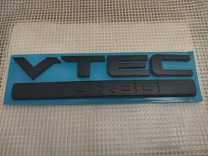【送料無料】VTEC TURBO 3Dエンブレム マットブラック 横15cm×縦4.3cm×厚さ5mm ⑥ ホンダ シビック タイプR ヴェゼル ジェイド