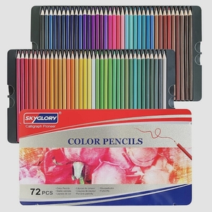 送料無料★色鉛筆 72色 油性鉛筆 アート色鉛筆セット メタルケース 鉛筆削り付き