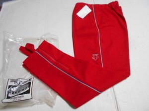 W80((L) 　赤黄青　GYM-7P 　デサント　ジャージ　パンツ　下　体操着　体操服　昭和レトロ　　未使用