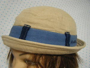 ミキハウス　MIKI HOUSE／DOUBLE.B　ジュニア用バケットキャップ・帽子　ベージュ色　サイズ 54㌢　バケットタイプ　綿100％素材　日本製