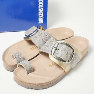 MF7901■未使用/ドイツ製■ビルケンシュトック/BIRKENSTOCK*Miramar Big Buckle*Ceramic pattern Blue*サンダル*レザー*ブルー系*36*23.0