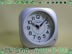 MI73 SEIKO/セイコー 目覚まし時計 アナログ 置時計 小型 KR889S スタンダード 銀色 メタリック