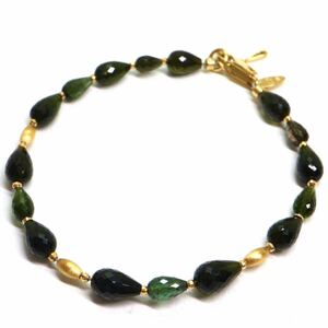 Ambrose(アンブローズ)《K18 天然トルマリンブレスレット》A 約9.8g 約20cm green tourmaline bracelet ジュエリー jewelry EA6/EB0