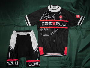 極美品★Castelli カステリ サイクルウェア サイクルジャージ パンツパッド付 上下 セット M