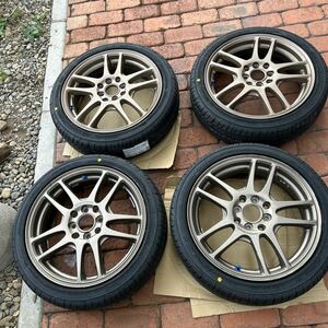 RAYS UNITED ARROWS WR 16×5.0J +45 100/114.3 4穴マルチ２本リペイント、タイヤ新品165/50R16 GOODYEAR EAGLE LS2000HybridⅡ 4本セット