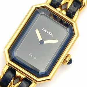 CHANEL シャネル プルミエール Mサイズ 黒文字盤 ゴールドカラー レディース クオーツ 腕時計 alp梅0426