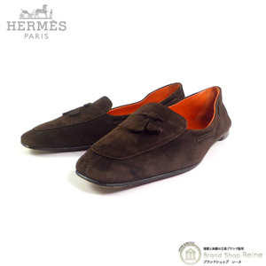 エルメス （HERMES） スエード タッセル ローファー SEMELLE CUIR シューズ ヴィンテージ 靴 ＃37 ダークブラウン（中古）