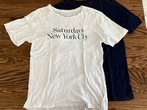 送料込み★2枚セット★サタデーズサーフ★Saturdays NYC★Miller Standard T-Shirt★Tシャツ★ホワイト&ネイビー★サイズS