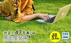 【期間限定1000円値下げ】IFA認定工場製造 人工芝 ロール1m×10m 芝丈35mm 高密度47万本/m2 ピン22本つき 人工芝生 （青緑）