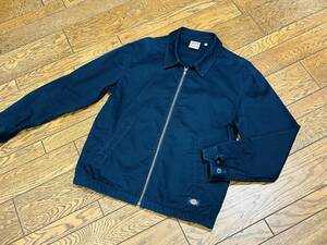 A2841 ディッキーズ Dickies◆コットン ジップアップ ワーク ジャケット メンズL 紺色