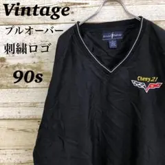 【k2998】USA古着90sヴィンテージ刺繍ロゴナイロンプルオーバージャケット