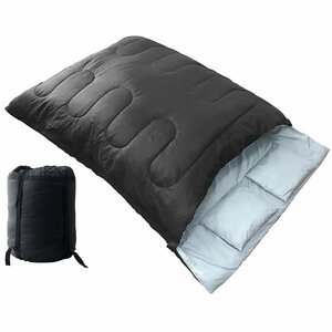 訳あり 寝袋 封筒型 二人用 枕付き 暖かい キャンプ 冬用 軽量 登山 ツーリング アウトドア 車中泊