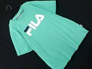 ネコポスOK FILA フィラ ロゴ プリント オーバーサイズ Tシャツ sizeF/緑 ■◆ ☆ deb6 レディース