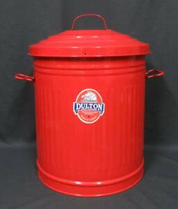 『 ダルトン・ガベージカン（L）24リットル スチール製ゴミ箱（赤）トルコ製 』＊Dulton Garbage Can L. ダストボックス. トラッシュ缶