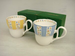 4451T 未使用品 ノリタケ トゥルーラブ マグカップ 2個セット ブルー/イエロー T89555/9438 TRUE LOVE Noritake